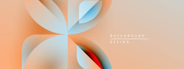 Soyut çiçek tasarımı. Yumuşak eğimler taç yaprağı şekilleri yaratır. Şeftali, mavi, kırmızı renkler kusursuz bir şekilde harmanlanır. Minimalist arkaplan dokusu mevcut.