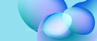 Soyut sıvı şekiller, mavi renkler, eğim arkaplanı. Modern tasarım ögesi, pürüzsüz geçişler, görsel doku.