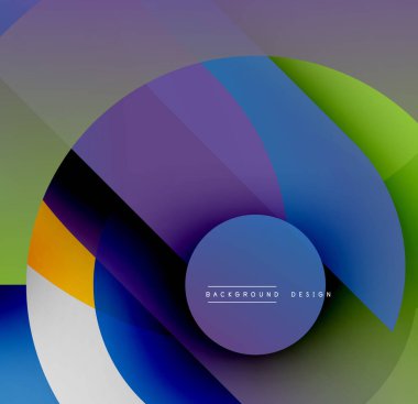 Soyut renkli çemberler dinamik görsel efektler yaratıyor. Gradyan tonları düzgün bir şekilde harmanlanarak modern tasarımı oluşturur..