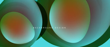 Soyut tasarım özellikleri üst üste binen renkli ovallar. Gradyan gölgeler dinamik görsel efekt yaratır. Çeşitli projeler için modern arkaplan.