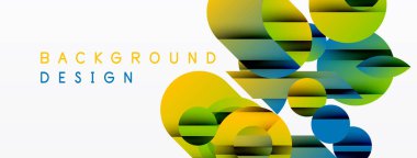 Soyut renkli şekiller beyaz uzayla örtüşüyor. Modern tasarım elementleri dinamik görsel doku oluşturur. Arkaplan eğrileri, eğrileri gösterir.