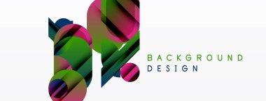 Soyut renkli şekiller örtüşür, dinamik görsel efekt yaratır. Modern tasarım elementleri yaratıcılığı ve enerjiyi akla getiriyor. Arkaplan özellikleri eğimleri.