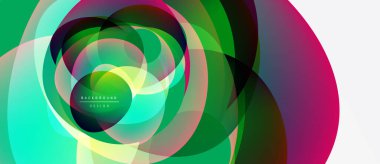 Soyut renkli katmanlar dinamik dairesel tasarım yaratır. Canlı gradyanlar harmanlanarak modern arkaplan dokusunu oluşturur. Pürüzsüz şekiller hareketi, enerjiyi akla getiriyor.