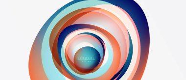 Soyut eşmerkezli çemberler, canlı renklerin karışımı. Modern tasarım, dinamik akış, pürüzsüz gradyanlar görsel derinlik yaratır. Minimalist estetik.