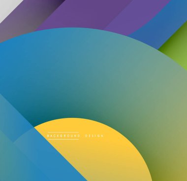 Soyut renkli şekiller örtüşür ve canlı gradyanlar yaratır. Modern tasarım dinamik, pürüzsüz, görsel olarak çekici..