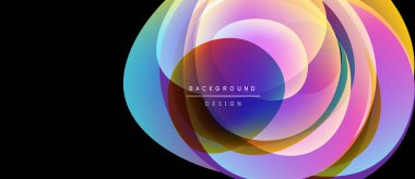 Soyut renkli katmanlar dinamik dairesel tasarım yaratır. Canlı renkler harmanlanarak modern görsel öğeler oluşturur. Yumuşak eğimler derinliği gösterir.
