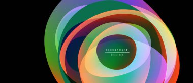 Abstract colorful layers create circular design. Vibrant hues blend, forming dynamic visual effect. Modern background element.