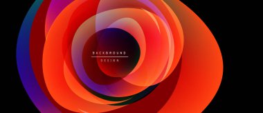 Soyut katmanlar canlı dairesel tasarım yaratır. Renkler harmanlanır, dinamik görsel deneyim oluşturur. Modern estetik, uygun arka planlar.