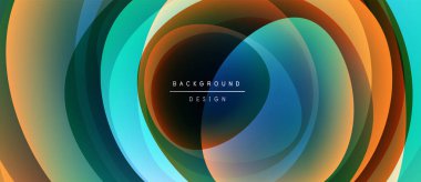 Soyut eşmerkezli çemberler dinamik görsel efektler yaratır. Sıcak, serin renkler harmanlanır, modern arkaplan tasarımı oluşturulur.