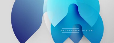 Soyut mavi şekiller örtüşüyor ve dinamik bir değişim etkisi yaratıyor. Modern tasarım arka planlar ve sunumlar için uygundur. Minimalist estetik.