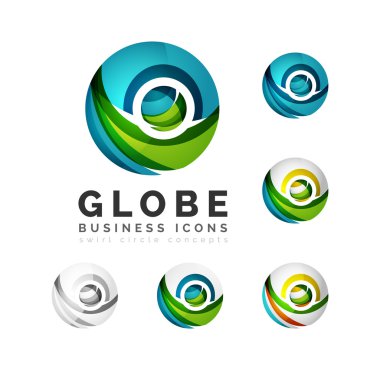 Küre Küre veya daire logo iş simgeler kümesi