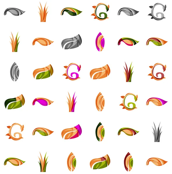 Set van abstracte eco plant pictogrammen, — Stockvector