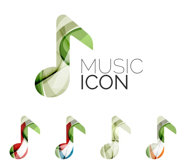 Conjunto de icono de nota de música abstracta — Vector de stock