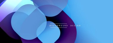 Soyut şekiller örtüşüyor, parlak mavi ve mor renkler yaratıyor. Arka planlar ve sunumlar için modern tasarım öğesi. Basit, temiz estetik..