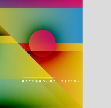 Soyut geometrik bileşim. Canlı gradyanlar kesişiyor, dinamik görsel etki yaratıyor. Modern tasarım ögeleri cesur renk paleti sunar.