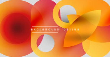 Soyut daireler üst üste binerek sıcak renk eğimleri yaratıyor. Metin, kompozisyon içerisindeki arkaplan tasarımını okur. Modern görsel element.