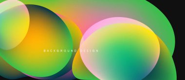 Soyut, canlı, üst üste binen çemberler dinamik, renkli bir arkaplan oluşturur. Yumuşak geçişler, modern tasarım elementleri mevcut.