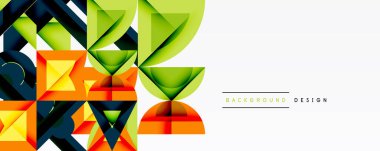 Geometrik şekiller, canlı renkler, modern tasarım. Gradyanlı, yapraklı, beyaz boşluklu soyut kompozisyon. Temiz estetik, arka planlar için uygun.