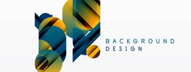 Soyut geometrik şekiller örtüşür, dinamik görsel efekt yaratır. Gradyan renkler modern tasarım estetiğini geliştirir. Beyaz alan denge sağlar.