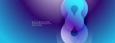 Soyut eğim arkaplanı. Akan şekiller dinamik görsel efektler yaratır. Mor, mavi renkler kompozisyona hakim. Modern tasarım ögesi.
