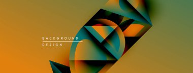 Soyut geometrik tasarım. Renkler karışıyor, dinamik görsel efekt yaratıyor. Sunumlar ve web siteleri için modern arkaplan uygun.