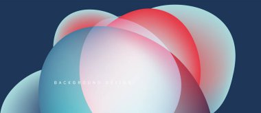 Soyut renkli çakışan daireler. Gradyan gölgeler modern görsel efektler yaratır. Çeşitli projeler için uygun arkaplan tasarımı.