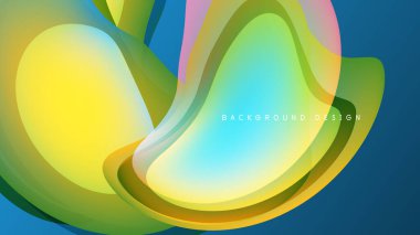 Soyut renkli katmanlar akışkan şekiller yaratır. Parlak gradyanlar harmanlanarak, dinamik görsel kompozisyon oluşturur. Modern tasarım ögesi.