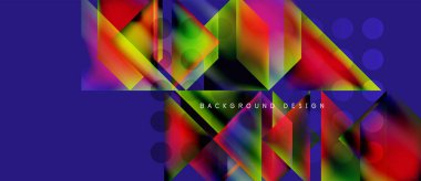 Soyut geometrik tasarım. Canlı renkler örtüşüyor, dinamik görsel doku yaratıyor. Modern estetik, arka planlar için uygun.