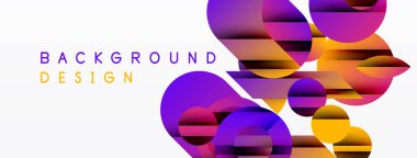 Soyut renkli çakışan daireler dinamik arkaplan oluşturur. Gradyan renkler harmanlanarak modern görsel tasarım oluşturur..