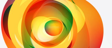 Soyut girdap şekilleri, canlı renklerin karışımı. Turuncu, sarı, yeşil dinamik görsel efekt yaratır. Modern tasarım ögesi.