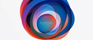 Soyut renkli katmanlar dairesel tasarım yaratır. Canlı renkler harmanlanır, dinamik görsel etki oluşturur. Modern arkaplan ögesi.