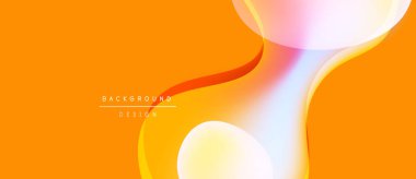 Soyut turuncu arka plan. Sıvı şekiller üst üste binerek, dinamik görsel efekt yaratır. Modern tasarım elementleri pürüzsüz eğimler sunar.