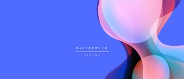 Soyut sıvı şekilleri mavi arkaplanla örtüşür. Yumuşak eğimler modern görsel efekt yaratır. Dijital projeler için uygun minimalist tasarım.