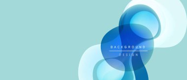 Soyut sıvı şekilleri üst üste binerek dinamik mavi, beyaz gradyanlar yaratır. Açık deniz mavisi arkaplanı temiz karşıtlık sağlar. Minimalist tasarım.