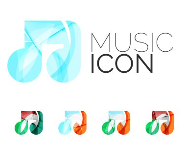 Dizi soyut müzik not simgesini, iş logo kavramları, temiz modern geometrik tasarım