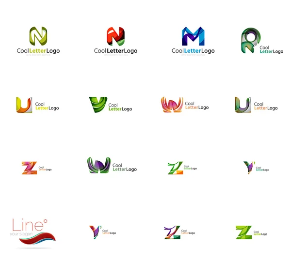 Aantal universele bedrijf logo ideeën, business icoon collectie — Stockvector