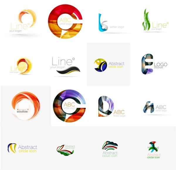Набір універсальних ідей логотипу компанії, колекція бізнес іконок — стоковий вектор