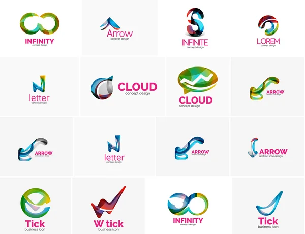Set di icone del concetto di spunta ok, cloud o freccia — Vettoriale Stock