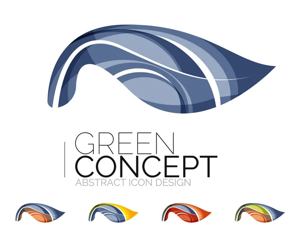 Σύνολο αφηρημένη οικολογικής φυτό εικονίδια, επιχειρηματικές έννοιες φύση πράσινο λογότυπο, καθαρά και σύγχρονα γεωμετρικό σχεδιασμό — Διανυσματικό Αρχείο