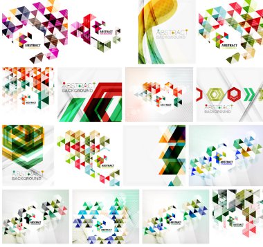 Set çeşitli evrensel geometrik düzenleri - arka planlar