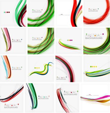 Akan hareket renkli arka kümesi. Pürüzsüz fütüristik dalga düzenleri