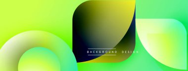 Soyut sıvı şekilleri, canlı gradyanlar. Sarı, yeşiller kompozisyona hakim. Modern tasarım ögesi, arkaplan dokusu görünür.