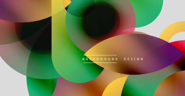 Soyut renkli şekiller örtüşür, dinamik görsel efekt yaratır. Modern tasarım elementleri pürüzsüz ve canlı bileşimlerle harmanlanır.