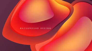 Soyut sıvı şekiller, canlı turuncu renkler, koyu arkaplan. Modern tasarım ögesi, pürüzsüz eğimler, dinamik bileşim.