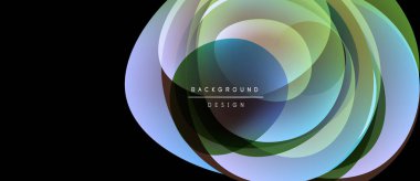 Soyut katmanlı daireler, canlı renklerin karışımı. Modern tasarım unsuru, projeler için mükemmel bir zemin. Minimalist estetik, temiz sunum.