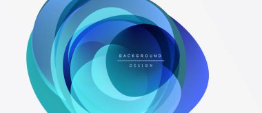 Soyut mavi katmanlar dairesel tasarım yaratır. Modern, dinamik kompozisyon arka planlar ve sunumlar için uygun. Yumuşak gradyanlar, zarif görseller.