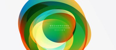 Soyut renkli katmanlar dairesel tasarım oluşturuyor. Gradyan gölgeler harmanlanarak, dinamik görsel efekt yaratır. Metin arkaplan tasarımı okur.