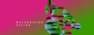 Soyut geometrik şekiller, canlı pembe ve yeşil renkle örtüşür. Metin arka plan tasarımı okur. Modern görsel kompozisyon.