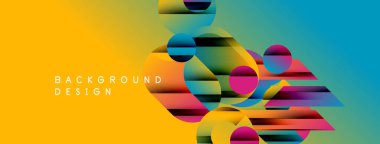 Soyut enerjik tasarım. Çemberler, çizgiler harmanlanarak dinamik renkli bir arkaplan oluşturuyor. Modern geometrik kompozisyon, görsel olarak çekici..