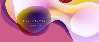 Soyut sıvı şekiller, canlı renklerin karışımı. Pembe, mor, sarı dinamik arkaplan tasarımı yaratır. Modern estetik, pürüzsüz eğimler sunar.